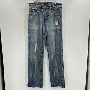 LRG Y2K 90’s Semi Baggy Distressed Blue Jeans Mens Size 36